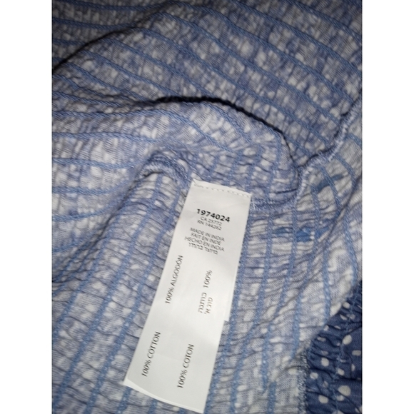 Black Tape Smocked Blouson Sky Blue Dot Cottage Core Poet Sleeved Plus Top 2X - Picture 7 of 9